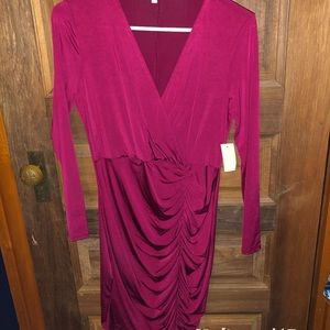 Burgundy Long sleeve dress